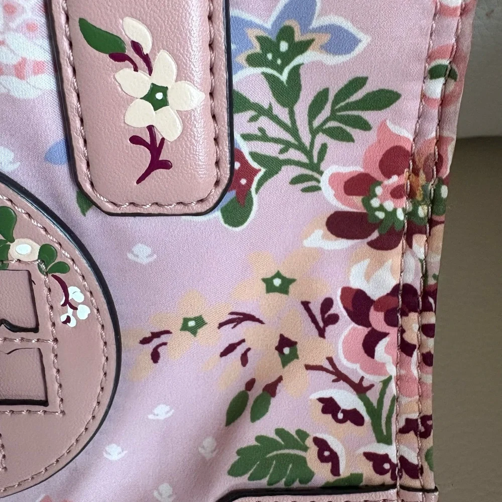 Rare Tory Burch Pink Floral Mini Ella aka Micro Ella Tote - Picture 8 of 14